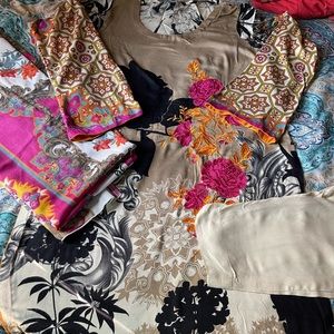 Linen Salwar Kameez with warm shawl bust 48